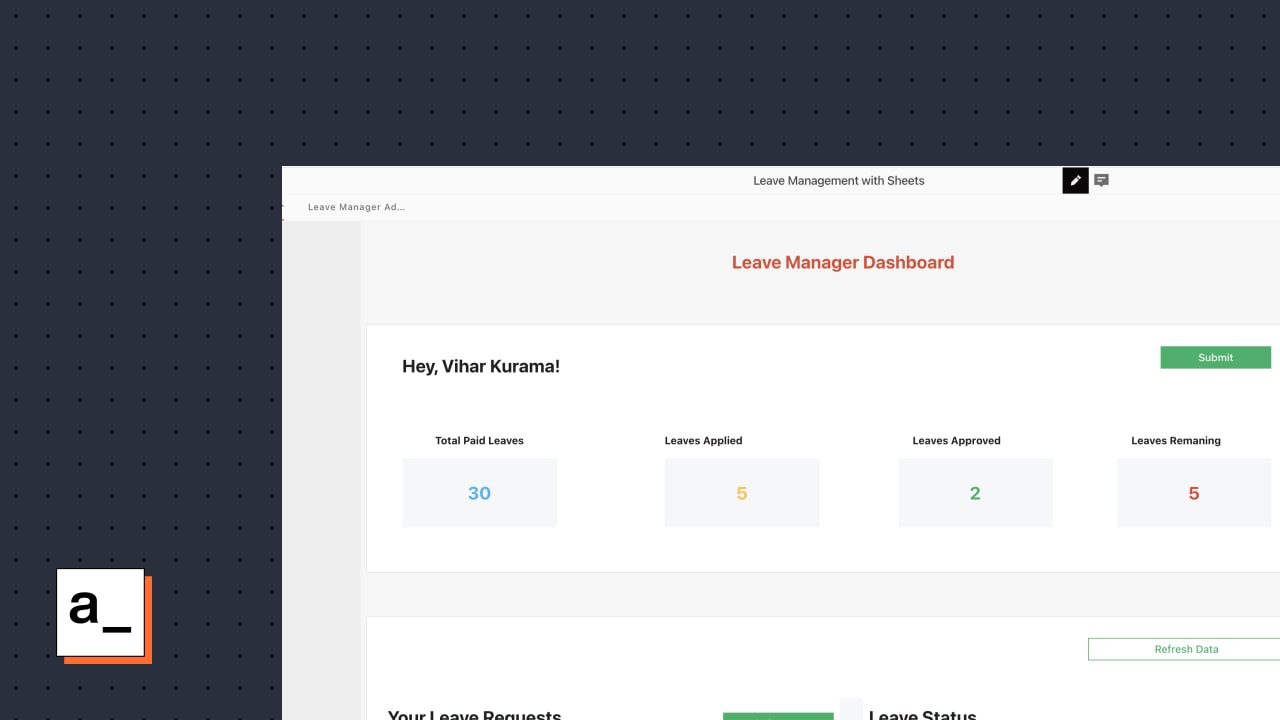 Building an Internal Leave Management Dashboard using Google Sheets
