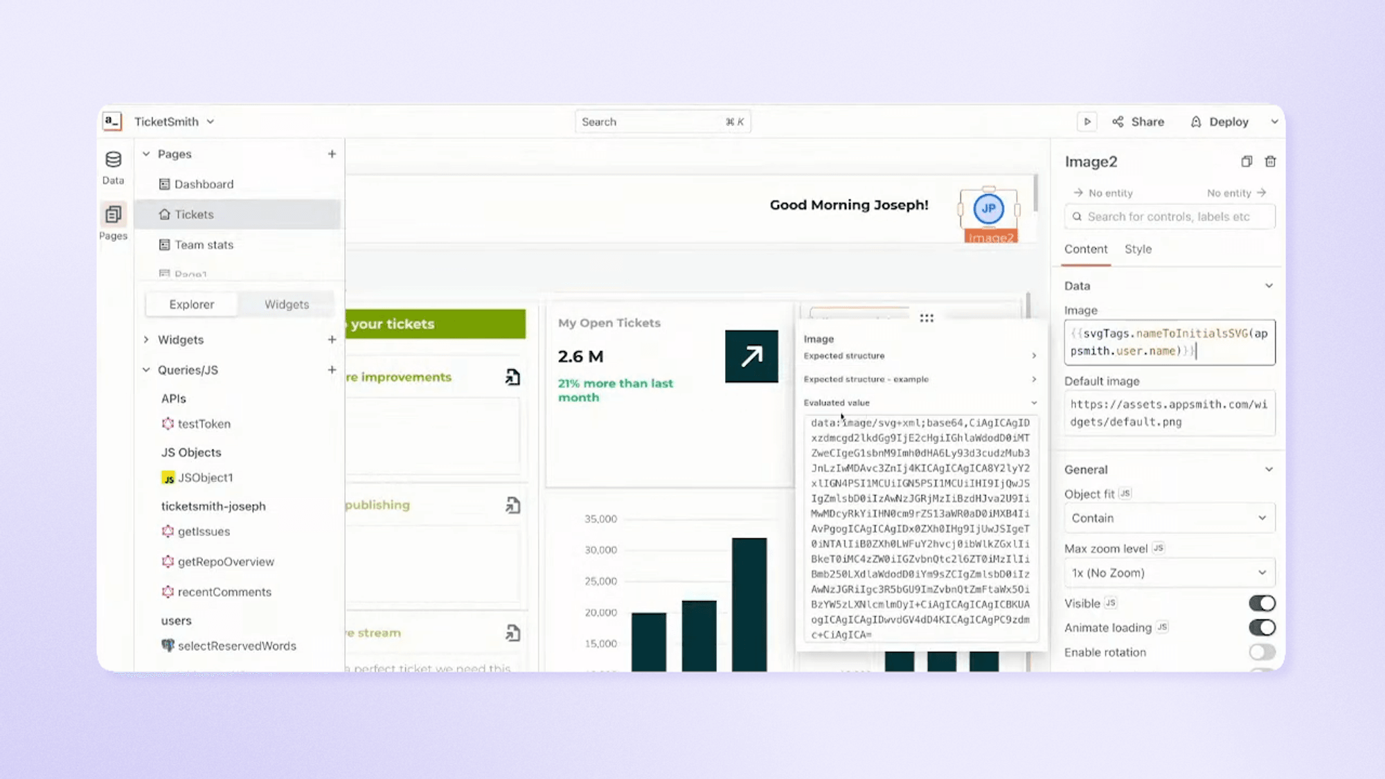Screen recording showing how to use the external SVG library to create more advanced UIs.