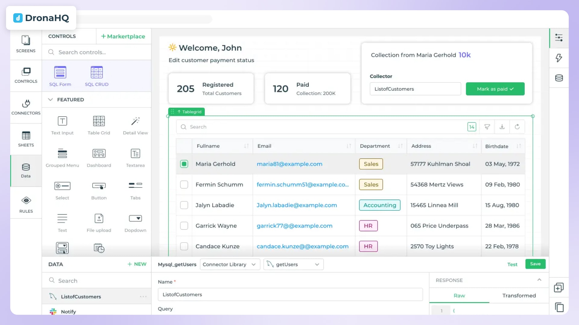 An image with a screenshot of DronaHQ's admin panel.