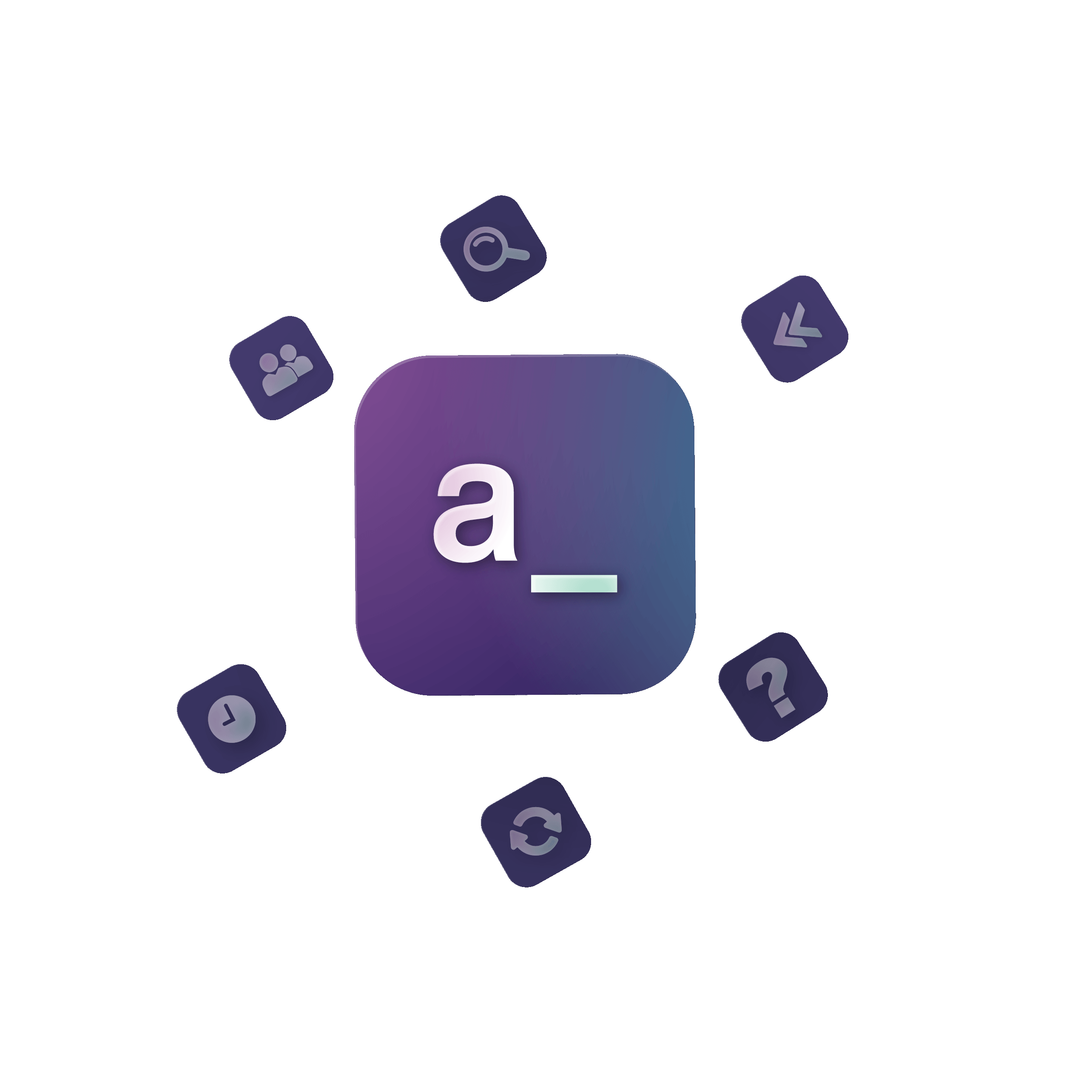 Appsmith logo surrounded by small icons