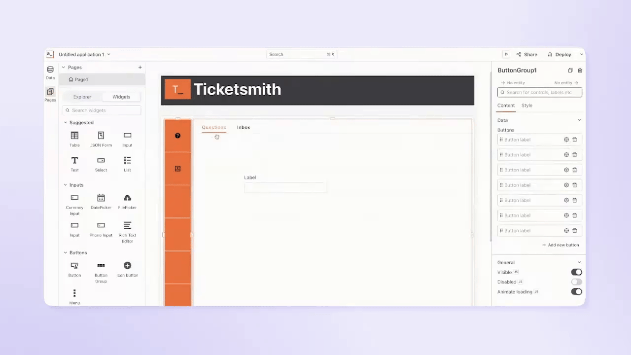 Video recording showing how to change the variable from your JS Object by clicking a button in the button group, which then changes the active tab.