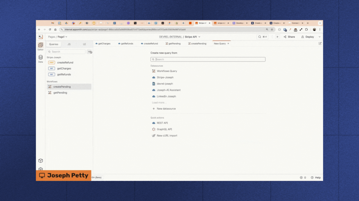 A gif showcasing denyRequest query in appsmith.