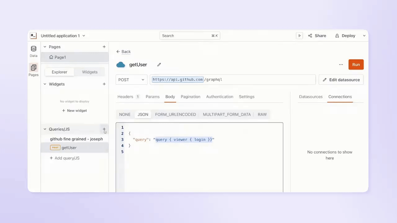 Video walkthrough showing how to create a new query from a previous datasource.