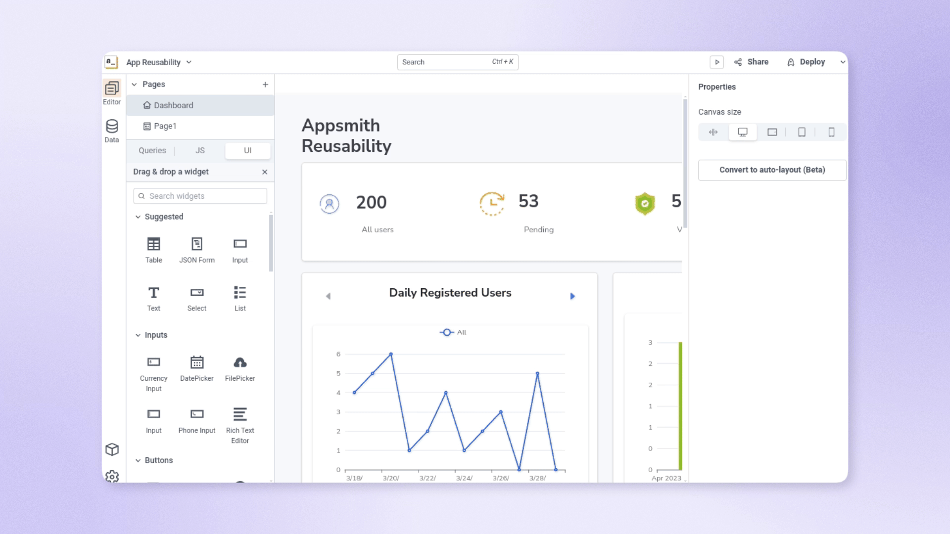 Recording showing copying and pasting for an entire container widget.