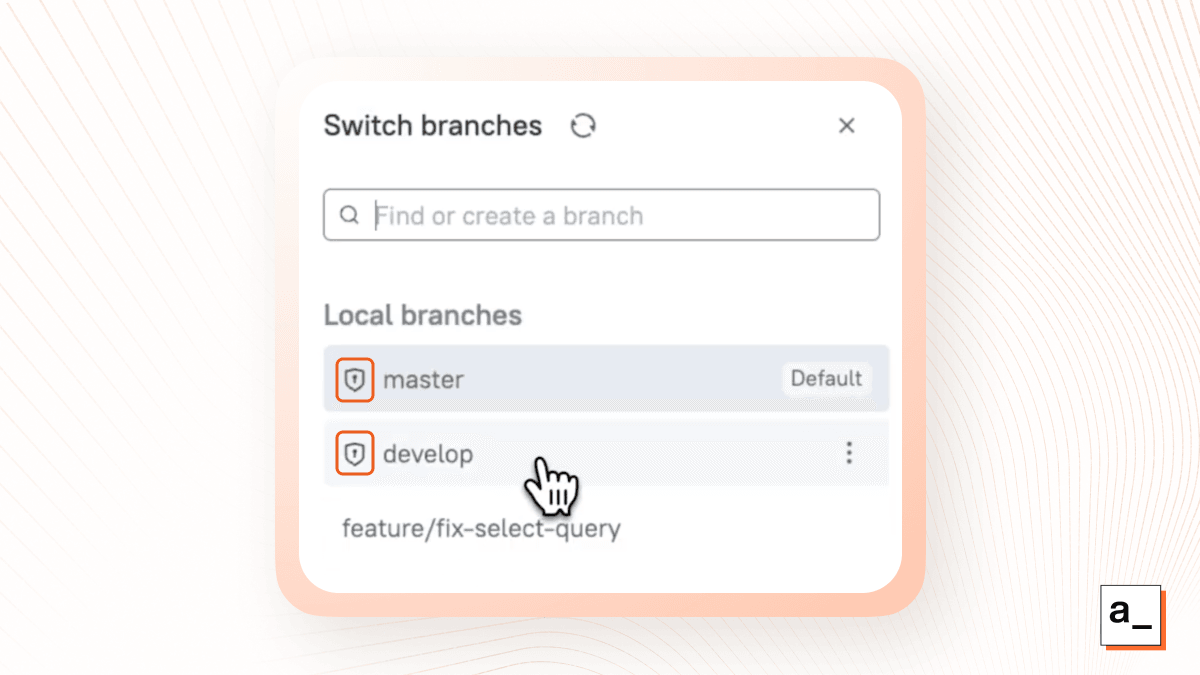 Image showing branch protections for specific branches in Appsmith.