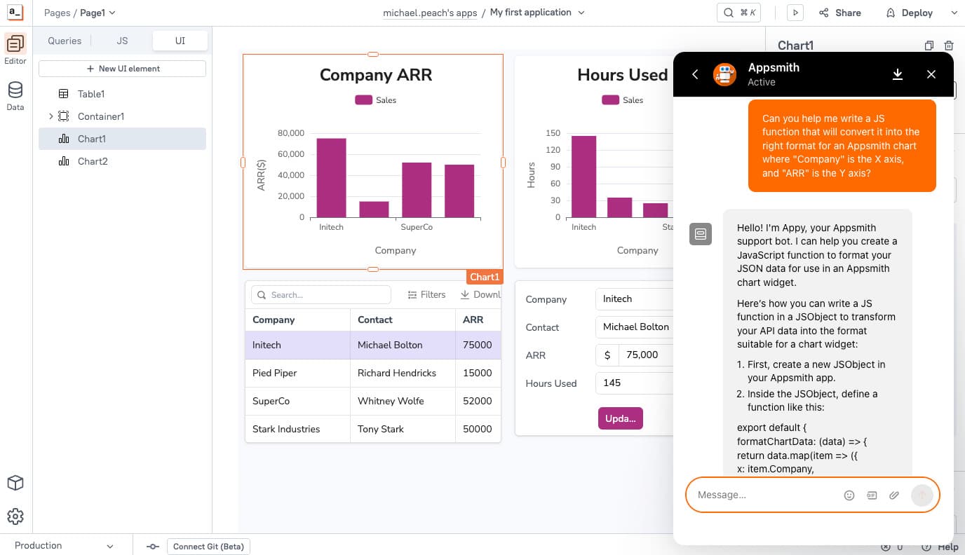 Meet "Appy", Appsmith's AI copilot