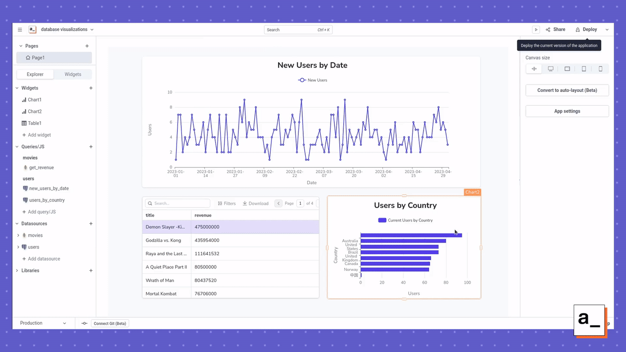 A screen recording showing how to navigate to and connect to Git in the Appsmith user interface.