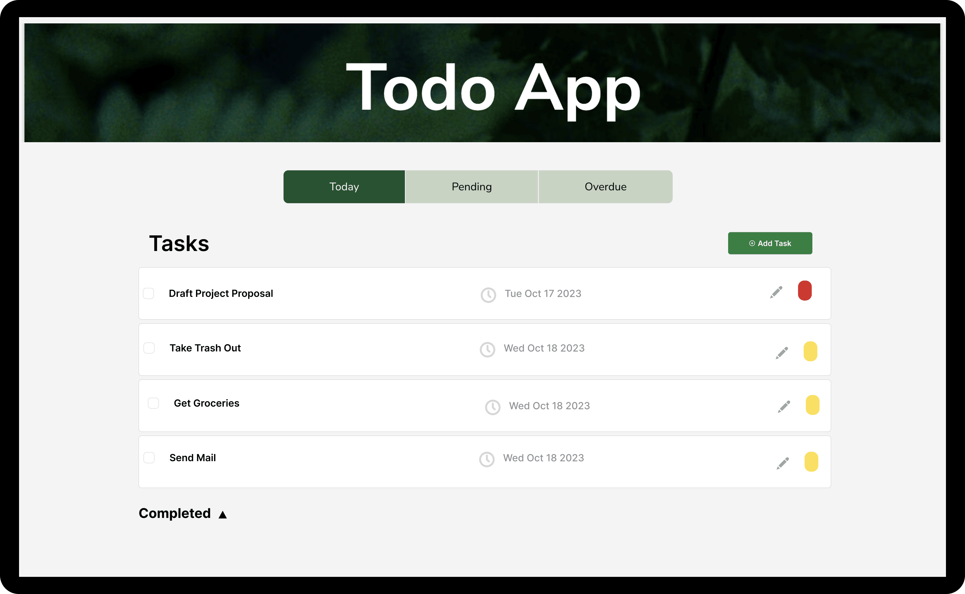Todo App Template Screenshot