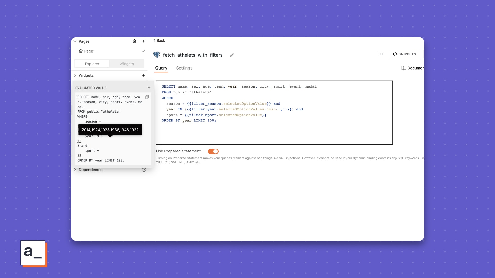 The Evaluated Value pane—we really a better name for it—resolves JavaScript methods like `.join` to help see what a response may look like.